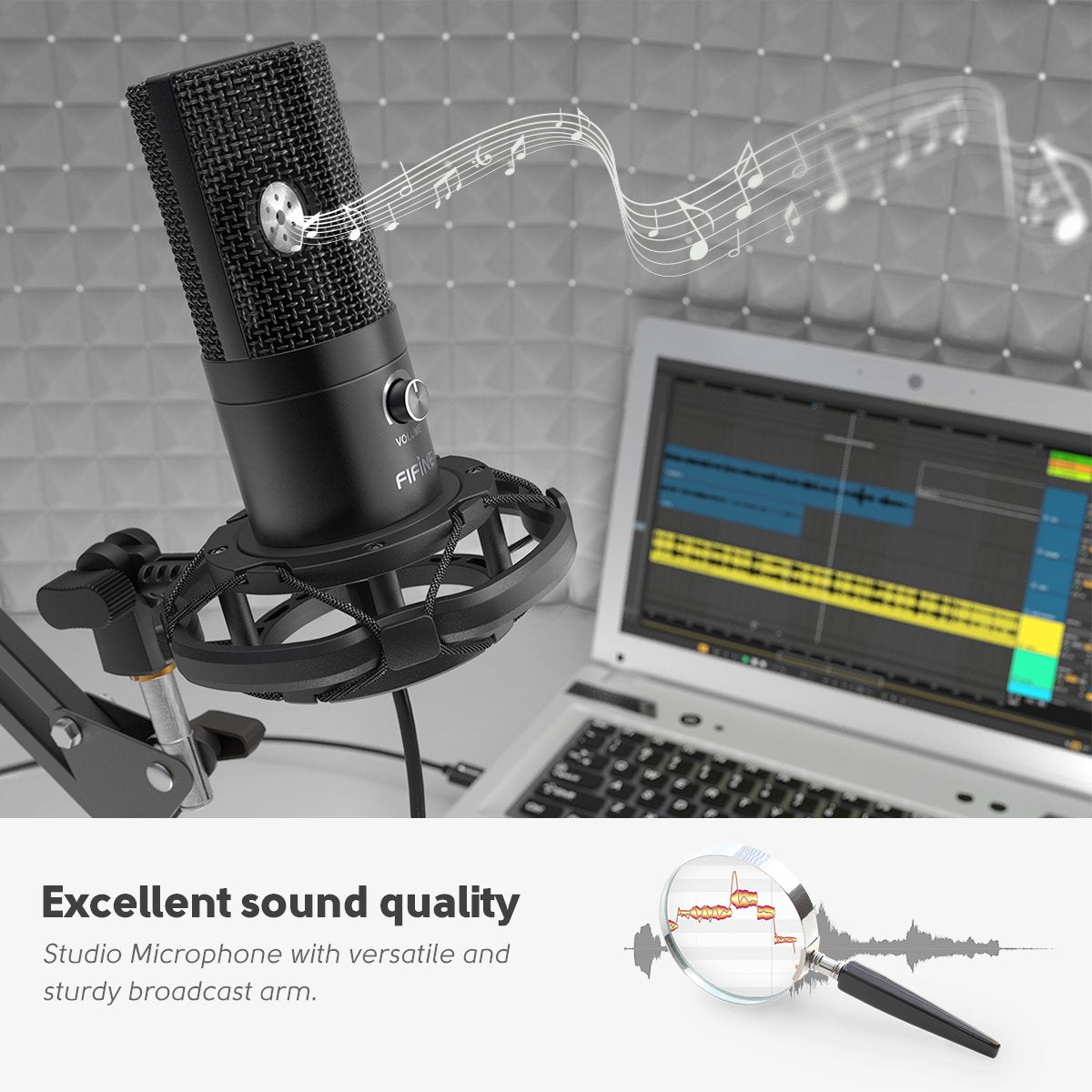 Microfoon Arm Met Microfoon - Gaming Mic - Mic Standaard Met Popfilter - Mic Houder - Voor PC