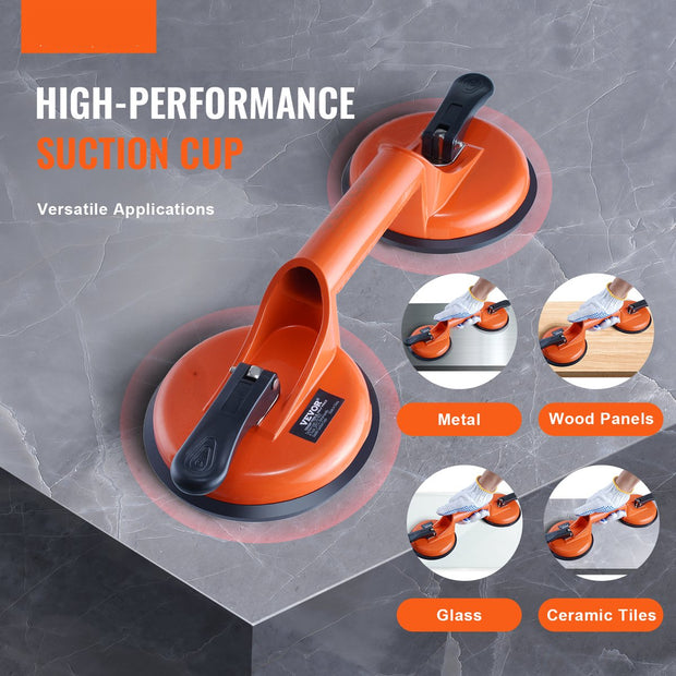 NBR Zuignap - met φ119mm Vacuümheffer - Handvat van Aluminiumlegering - Draagvermogen 85-150kg - Bedrijfstemperatuur -20-60℃ - Krachtige Zuigkracht
