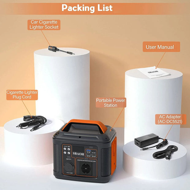 Draagbare Krachtcentrale - Oplaadstation - Powerbank - 300W - Volledige Set - Werkplaats, Vakantie, Buiten, Thuis - 300W - 296Wh