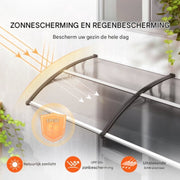 Voordeurluifel - Voordeur dakbedekking - zonwerende folie PC plaat - 965x1987mm