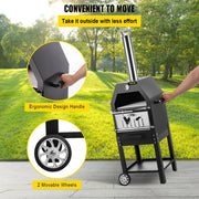 BBQ - Pizza oven - 2-in-1 - Houtoven - Pizzasteen - Houtskool BBQ - 45.8x46.4x141.8 cm