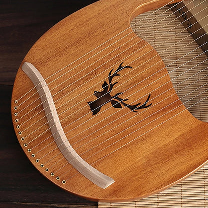 kleine Harp - lyre harp - lier instrument - 16-snarig met stemsleutel en Snaarpickup - 26x39cm