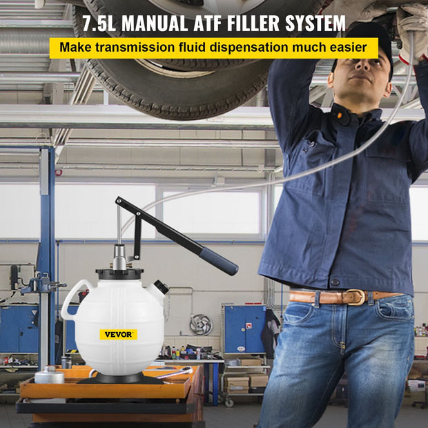 Versnellingsbak Oliewisselaar - 7,5L - Remvloeistofwisselaar van Koper en Plastic - met 15 Meest Voorkomende Adapters - 31,24 x27,94 x43,94 cm