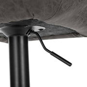 Barkruk Comfy Grijs - Met rugleuning - Stevig- Kunstleer - Set van 1 - Keuken - Barstoelen ergonomisch - Verstelbaar in hoogte - Zithoogte 60-82cm
