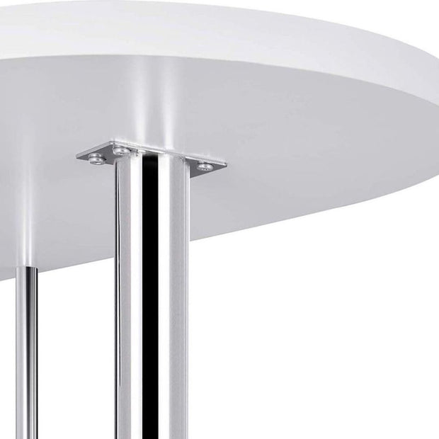 Bartafel - Met Opbergruimte - Voor Binnen - Keuken - Metalen Poot - Hout - Rechthoekig - Wit - 113x40x105 cm