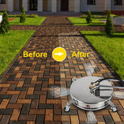 Hogedrukreiniger - Dia.45 cm - Roterende Oppervlaktereiniger - Max.4000PSI - Hogedrukreiniger Stoom - 304 RVS - Roterend Mondstuk en Borstelhaar - Zilver