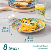 Vancasso - Serviesgoed - Keramisch - Bohemian Stijl - Diner- en Dessertbord Set - Ontbijtgranen- en Pastakom - 12-delige Set