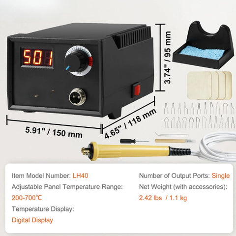 Houtbranderset Pro6 - Hoogwaardige Set - Instelbaar tot 700°C - Digitaal Display - 23 Verschillende Draadpunten - Houder - Soldeerbout - Graveerset - Hout en Leer