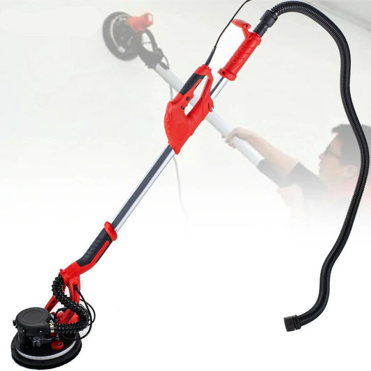 Elektrische Gipsplaatschuurmachine - Polijstmachine - Uitschuifbare Schuurmachine - Wandschijfschuurmachine - Met Vacuümzak - Met Schuurpapier - Met Vacuümslang - Met Handschoenen - 750W - Stofafzuiging - Verstelbaar