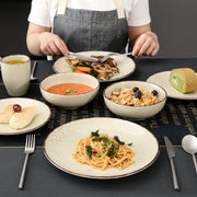 Serviesset - 32-delig - Steengoed Keramiek - Diner- & Dessertborden, 800ml Kommen & Mokken - Elegant & Milieuvriendelijk