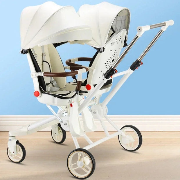 Luxe Kinderwagen - Luxe Kinderkoets - Luxe Babywagen - Luxe Baby Koets - Baby Koets - Kinderwagen - Babywagen - Kinderkoets - Inklapbaar - 3 In 1 - 9KG - Groen - Tweeling