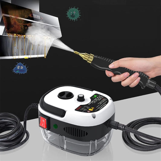 Handstoomreiniger - Draagbare Handstoomreiniger Schoonmaak - Stoomreiniger - Tapijtreiniger - Stoomreinigers - Stoomapparaat - Vloerreiniger - Autoreiniger - 2500W - 220V - Inclusief 3 Opzetborstels - Wit