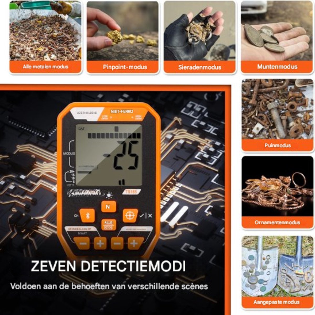 Waterdichte Professionele Metaaldetector - Geschikt voor Onder Water Gebruik - Inclusief Accu