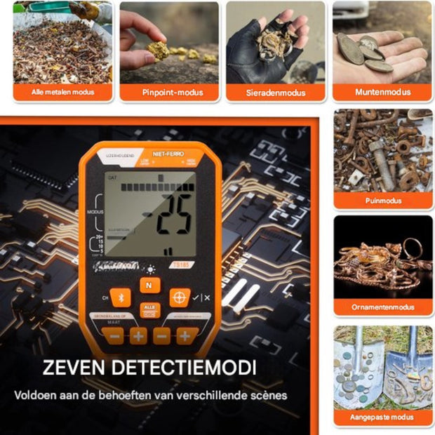 Waterdichte Professionele Metaaldetector - Geschikt voor Onder Water Gebruik - Inclusief Accu
