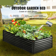Verhoogd Bed Plantenbak - Groentebed - Bloembak - Kruidenbed - Gegalvaniseerd Metaal - Tuinbed voor Groenten - Fruit - Kruiden en Vetplanten - Donkergrijs