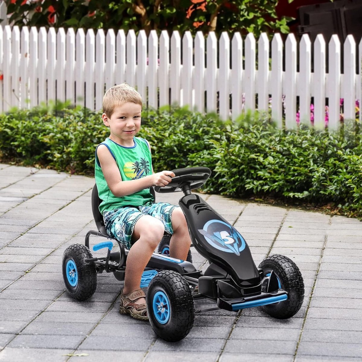 Go-karts voor jongens - Ligfiets - Verstelbaar zadel - 121cm x 58cm x 61cm - Blauw