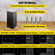 Kluizen - Digitale Elektronische Kluis - 74L - Robuust Staal - Geschikt voor Thuisopslag - Zwart