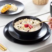 Serviesset - Zwart - 36 Stuks - Porselein - Borden - Bordenset - Serviesset 6 Persoons - Borden Set