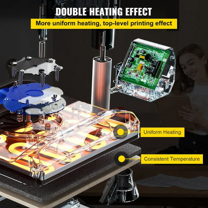 Hittepersmachine - Warmte Persmachine - Hittepers - Heat Press Machine 30x38 cm - Snelle Verwarming, 360° Draaibaar - Digitale Sublimatie voor T-Shirt en Vinyl Transfer