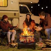 Outdoor Fire Pit - Patio Fireplace - Fire Barrel - Fire Pit With Spark Screen