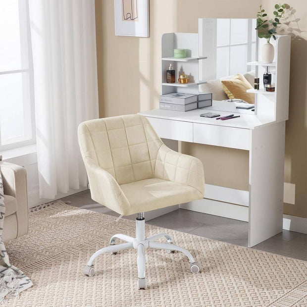 Ergonomische Bureaustoel - Bureaustoel - Draaistoel - Ademende stof - In hoogte verstelbaar - 58cm x (77-85)cm x 60,5cm