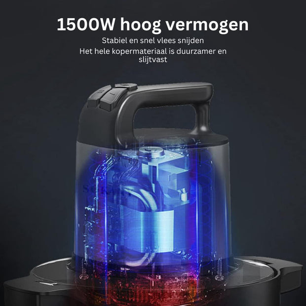 Elektrische Groentesnijder Multifunctioneel - Vleesmolen - Gehaktmolen - Uiensnijder - Zwart