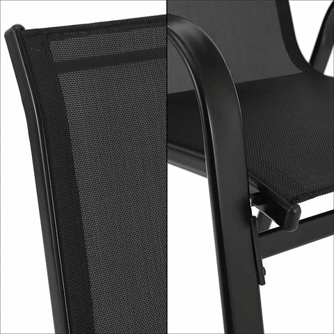 Tuinstoelen – Tuinstoelen Set van 4 – Tuinstoelen Stapelbaar – Stapelstoelen - Campingstoel – Tuinset - 91 x 54 x 73.5 cm – Maximale Belasting 150 kg