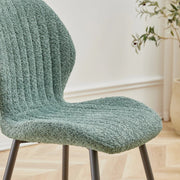 Eetkamerstoelen set van 4 - Rugleuning - Fauteuil - Woonkamerstoelen - Kuipstoelen - Comfi Linnen Stof - Gewatteerde zitting - Metalen poten - Groen