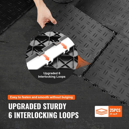 Garage Tiles - Interlocking Flooring Tiles - Non-Slip - Double Sided Texture for Garages Basements