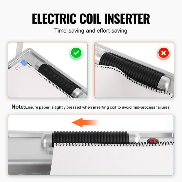 Spiraalbindmachine - IJzeren Basis + ABS-Kunststof Behuizing - Efficiënt en Schoon Inbinden - Compatibel met Verschillende Maten - Robuust en Duurzaam - Inclusief Accessoires