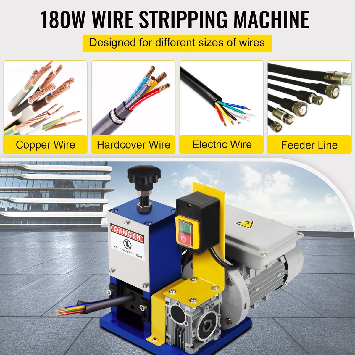 Elektrische Kabel Stripper - Draadstripmachine - Snijmachine - Stripper 1,5-25 mm - 220 V Multihole Wire Stripper - QUORE