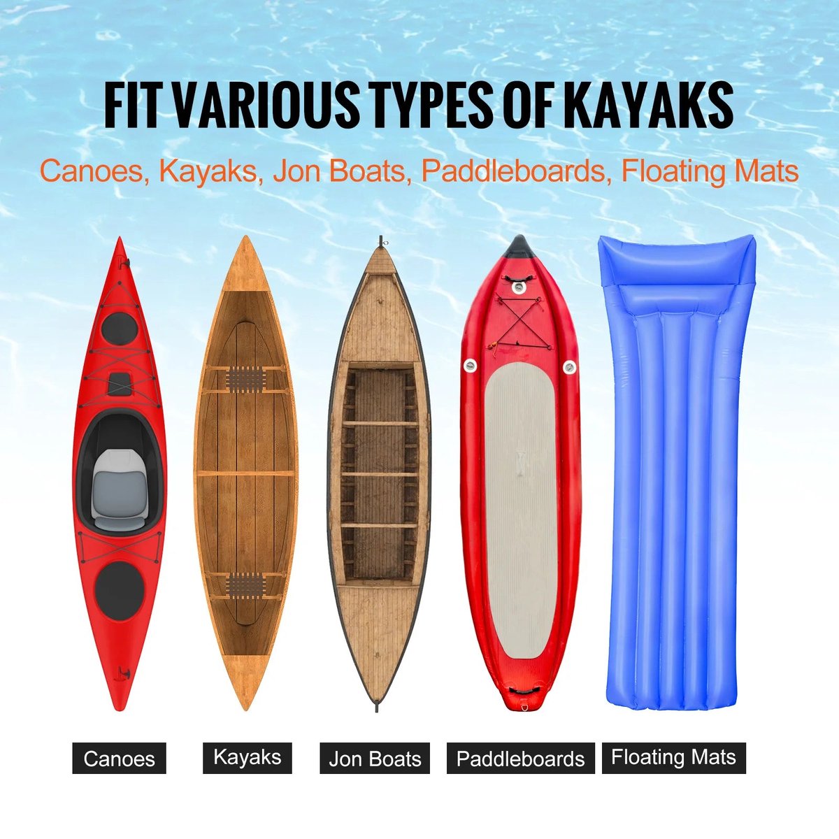 Handtrailer Boot - Boottrailer Dolly - Dolly - Heavy Duty Kayak Cart - 250 lbs Laadvermogen - Opvouwbaar - Kano Trolley Cart 10'' -  Massieve Banden voor - Kayaks Kano's - Zwart