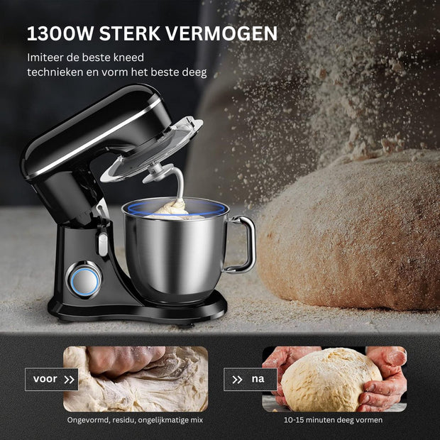 Mixer met Mengkom - Keukenmachine - Keukenrobot - Zwart