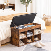 Shoe bench with seat cushion - Shoe cabinet - Hallway bench with storage space - Hallway bench - With 6 compartments