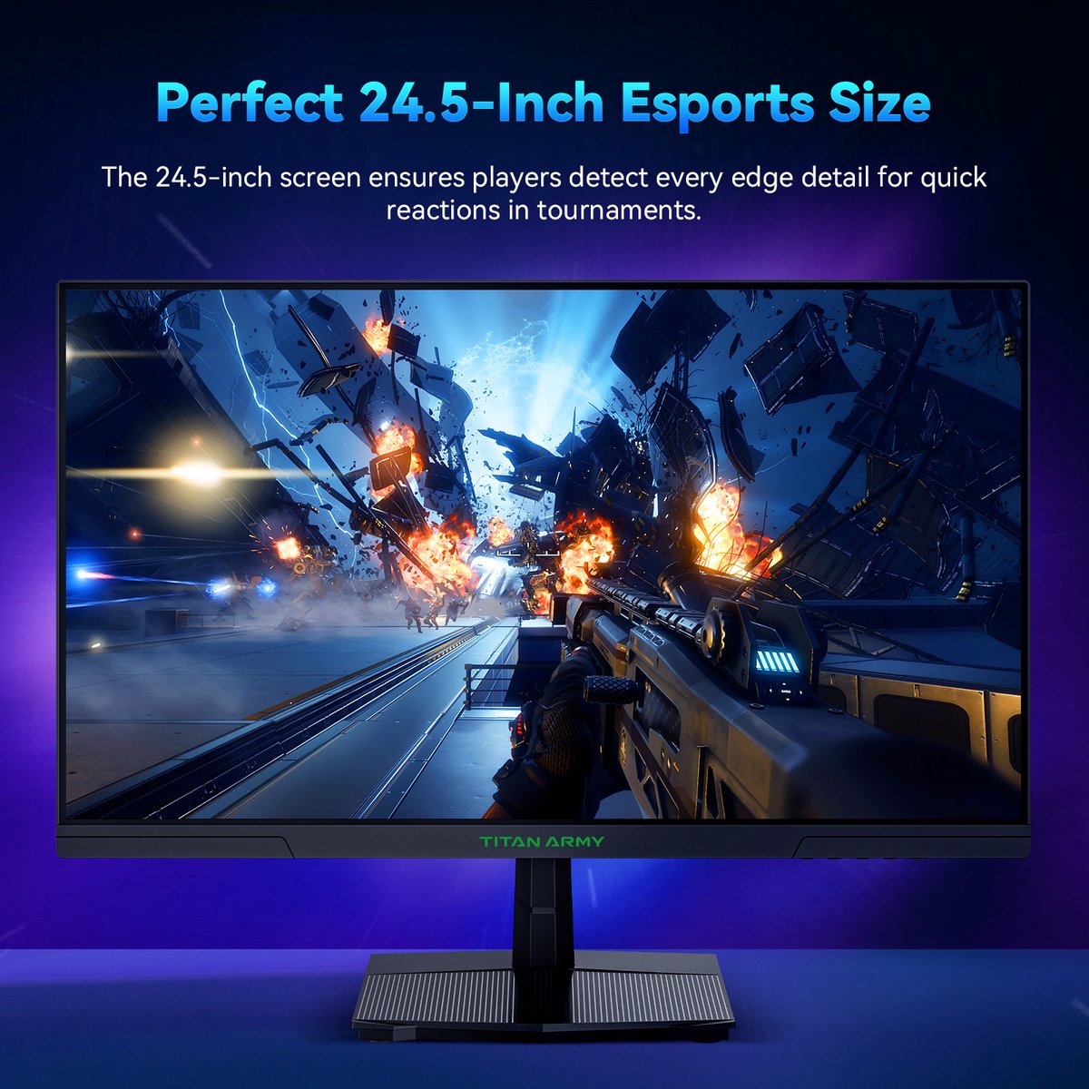 Gaming Monitor - 24.5” 2560*1440 QHD FAST IPS Display - 240Hz Refresh Rate - 1ms GTG - 95% DCI-P3 - HDR10 - Adaptive-Sync - Dynamic OD - Game Rush Mode - PIP &amp; PBP Display - Versatile Picture Modes - Low Blue Light - VESA Wall Mount