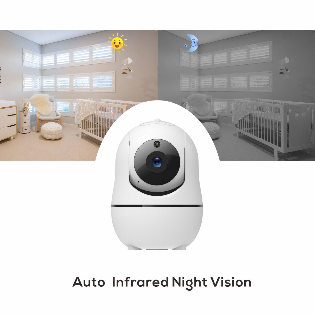 Baby Monitor - Temperature Sensor - Nightlight - Remote Control - Music - 5 Inch - Screen - Video - Baby Monitor With Camera And Audio - 4X Zoom - 22Hrs Battery Life - 1000ft - Range - 2-Way - Audio - Power Saving - Intercom