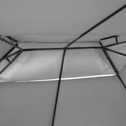 Paviljoen 4 x 3 m tuinpaviljoen tuintent partytent met zijwanden staal koffie 84C-050