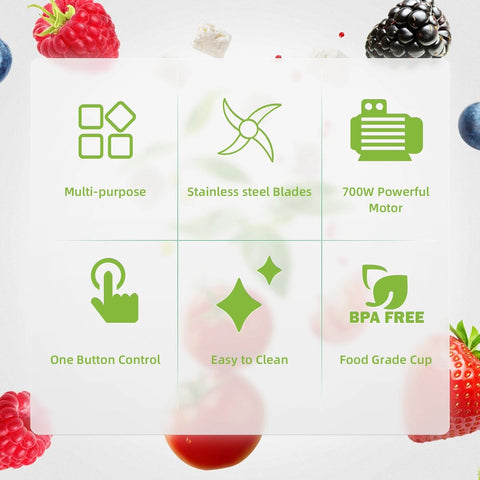 Multifunctionele Keukenmachine 3-In-1 - 700W - 1.2 liter - Makkelijk Schoon Te Maken - Compact - Juicer - Maler - Blender - Hakmolen - Smoothie - Mixer