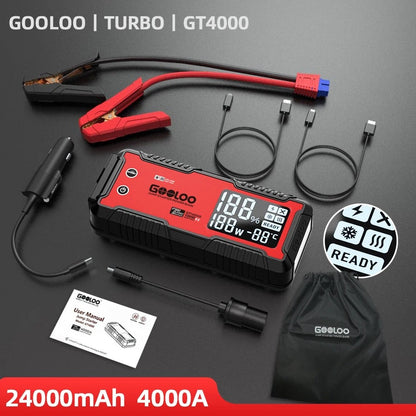 Jump Starter - Jump Starters - Car Jump Starter - Emergency Starter for Cars - 24000mAh