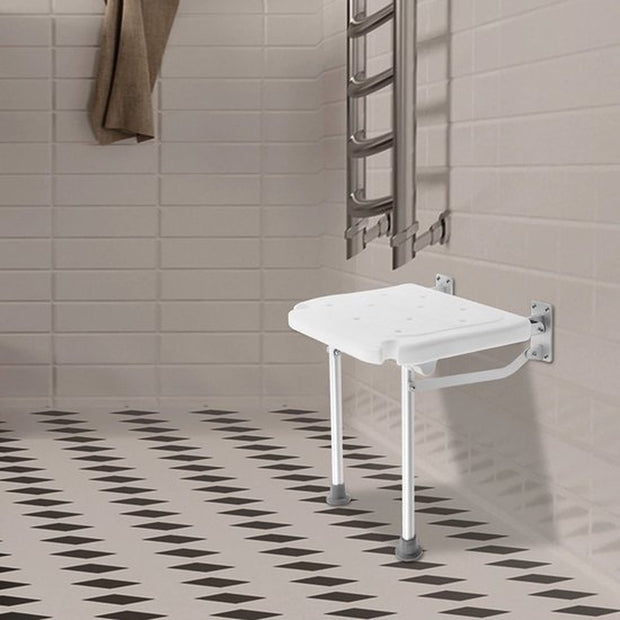 Inklapbare Douchestoel – Opvouwbare Muurstoel voor Douche – Aluminium Wandstoel met Antislip Zitting – Veilig & Comfortabel – Badkamerstoel tot 150 kg