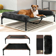 Hondenbed XXL - Verhoogd - 130x90x28cm - Met Bolster - Waterbestendig - Stretcher - Lounger - Voor Binnen en Buiten