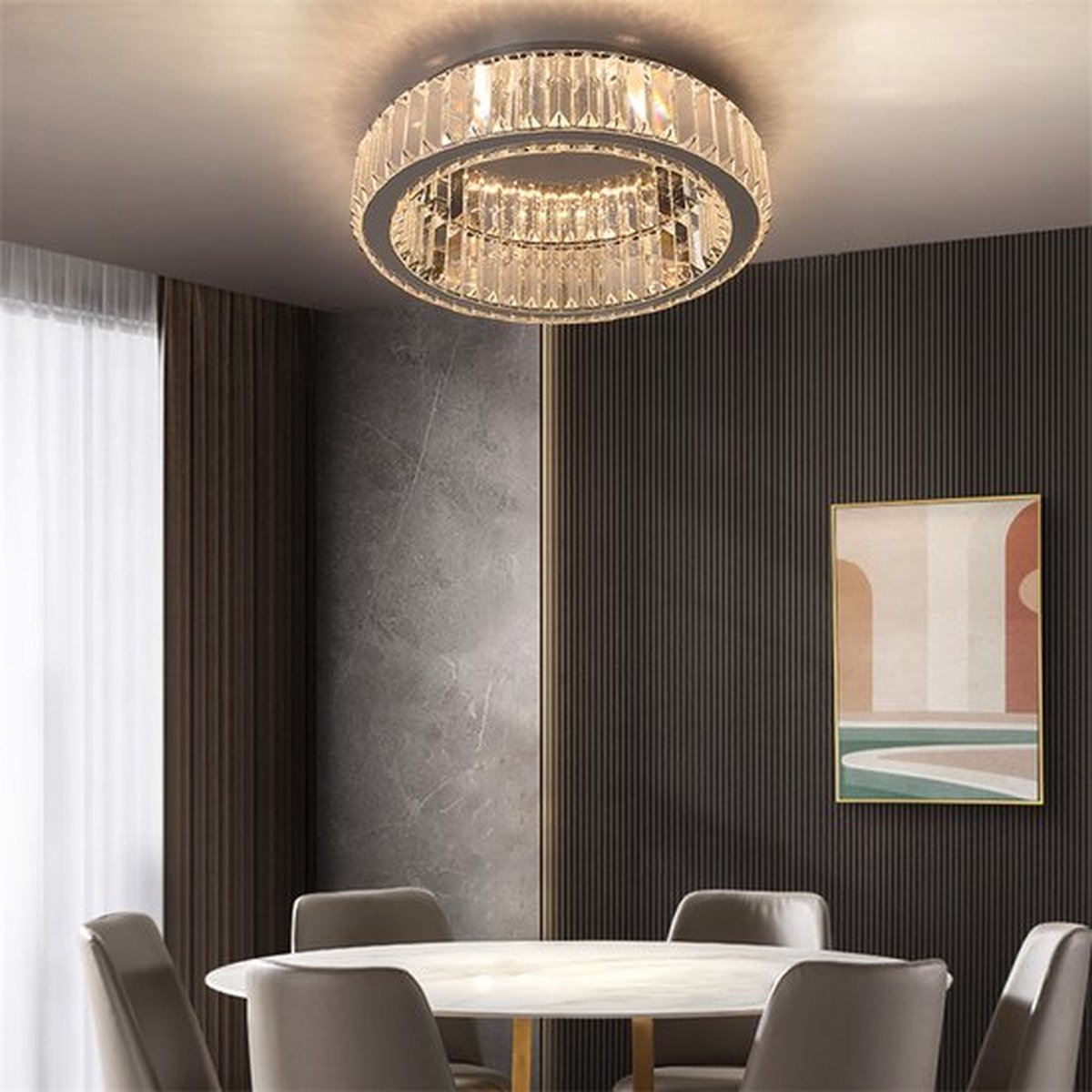 Kristallen Plafondlamp - Crystal LED Lamp - Woonkamerlamp - Moderne Lamp - LED Plafondlamp - Plafonniere
