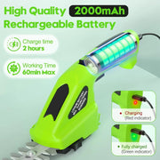 Heggenschaar - Mini Heggenschaar - Draadloos - Oplaadbaar - Snoeimaaier - Wieder - 31cm x 11cm - Groen