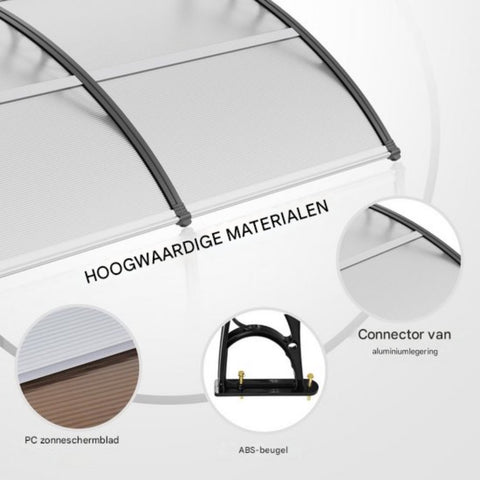 Voordeurluifel - Voordeur dakbedekking - zonwerende folie PC plaat - 965x1987mm