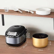 Slow Cooker with Timer - Ceramic Inner Pot - Hotpot - Rice Cooker with Steam and Keep Warm Function - Multicooker with Non-Stick Inner Pot - Brushed Black