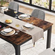Keukentafel - Eettafel - 160 x 80 x 75 cm - Eetkamertafel voor 6-8 Personen - met Stevige Metalen Poten - Industrieel Design - Vintage - Rustiek Bruin