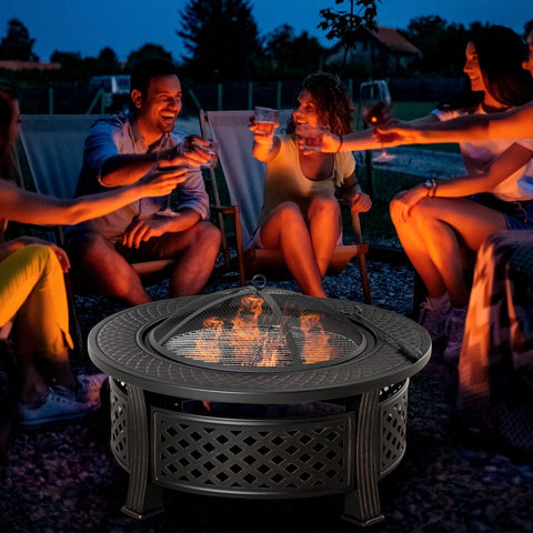 Vuurschaal - 2-in-1 functie - Grill - Camping Grill - Vuurkorf - Vuurplaats