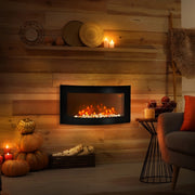 Elektrische Open Haard – Wandmontage - 1000W/200W met Afstandsbediening en Instelbare Vlammen - 89,2 x 13,5 x 48cm