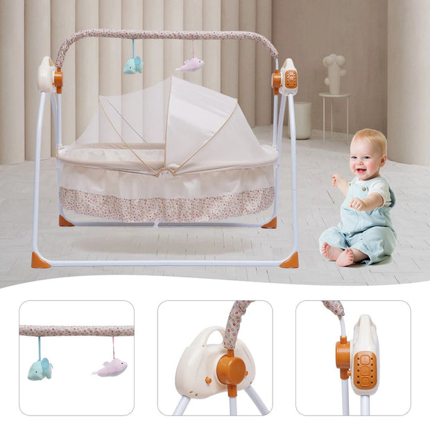 Babyschommel - Schommelstoel baby - Elektrische wipstoel - Bluetooth muziek - Verstelbaar in verschillende standen