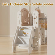 Glijbaan Peuter - Binnen - Buiten - Speeltuin - Speelhuis - Multifunctioneel - Speelgoed - Speeltoestel - Beige/Grijs - 189x217x111cm